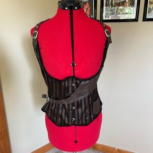 Brown and Black Striped Corset (steampunk)